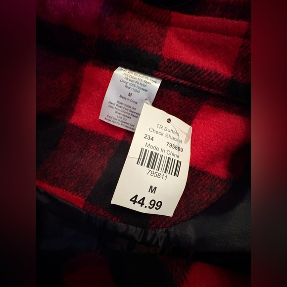 Cracker Barrel Buffalo Plaid Check Shacket size Medium NWT - Picture 5 of 7